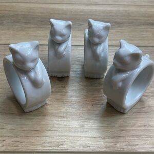 Porcelain Cat Napkin‎ Rings